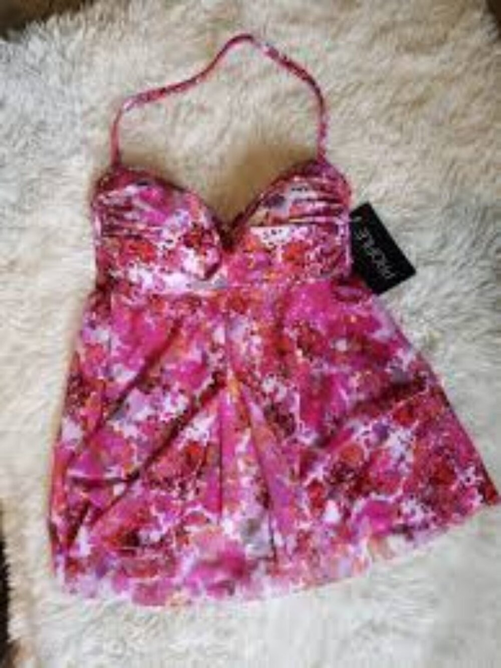 Profile by Gottex Forget Me Not Fly-Away Tankini Top size 8